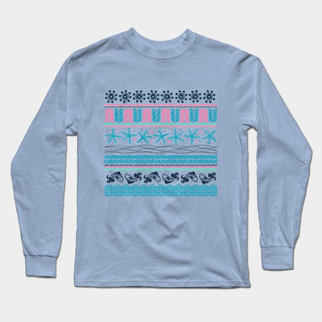 Fishes and Patterns Long Sleeve T-Shirt by Aine Creative Designs